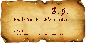 Bodánszki Jácinta névjegykártya